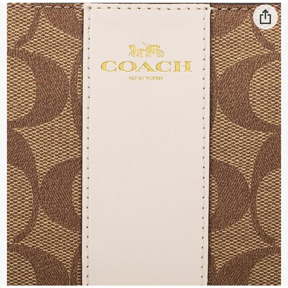 NEW Coach Womens Khaki Chalk Corner Zip Wristlet In Signature Canvas - Picture 3 of 8